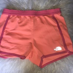 North face peach and pink active shorts